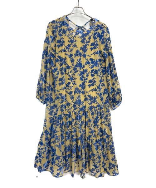 CIAOPANIC（チャオパニック）CIAOPANIC (チャオパニック) フラワーティアードワンピース イエロー×ブルーの古着・服飾アイテム