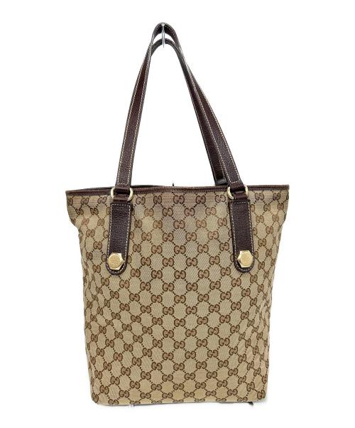 GUCCI（グッチ）GUCCI (グッチ) GGキャンバストートバッグ ベージュの古着・服飾アイテム