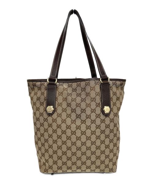 GUCCI（グッチ）GUCCI (グッチ) GGキャンバストートバッグ ベージュの古着・服飾アイテム
