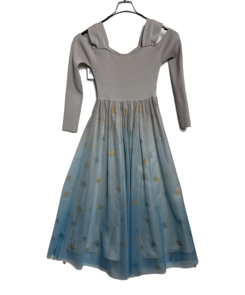 MERCURY DUO（マーキュリーデュオ）MERCURY DUO (マーキュリーデュオ) Disney FROZEN チュールドッキングワンピース グレー×ブルー サイズ:M 未使用品の古着・服飾アイテム