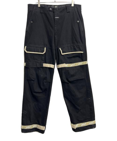 MARITHE+FRANCOIS GIRBAUD（マリテフランソワジルボー）MARITHE+FRANCOIS GIRBAUD (マリテフランソワジルボー) デニムシャトルパンツ ブラック×アイボリー サイズ:W38の古着・服飾アイテム