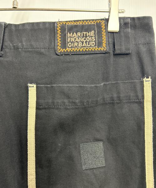 MARITHE+FRANCOIS GIRBAUD（マリテフランソワジルボー）MARITHE+FRANCOIS GIRBAUD (マリテフランソワジルボー) デニムシャトルパンツ ブラック×アイボリー サイズ:W38の古着・服飾アイテム