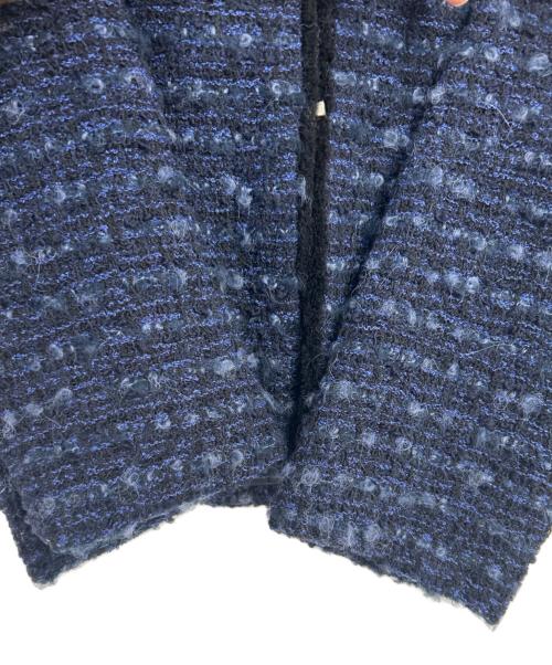 Max Mara Studio（マックスマーラ ストゥディオ）Max Mara Studio (マックスマーラ ストゥディオ) ノーカラージャケット ブルー×ブラック サイズ:Mの古着・服飾アイテム