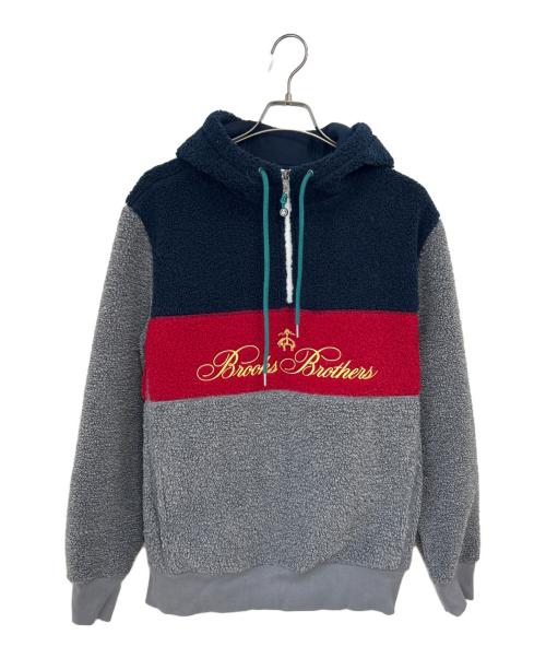 BROOKS BROTHERS（ブルックスブラザーズ）BROOKS BROTHERS (ブルックスブラザーズ) ハーフジップパーカー グレー×ネイビー サイズ:Lの古着・服飾アイテム