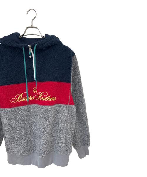 BROOKS BROTHERS（ブルックスブラザーズ）BROOKS BROTHERS (ブルックスブラザーズ) ハーフジップパーカー グレー×ネイビー サイズ:Lの古着・服飾アイテム