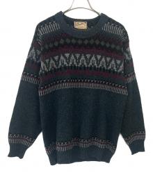 Brentwood（ブレントウッド）の古着「ヴィンテージモックネックニット」｜ネイビー