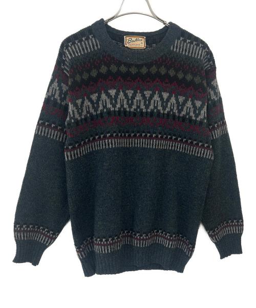 Brentwood（ブレントウッド）Brentwood (ブレントウッド) ヴィンテージモックネックニット ネイビー サイズ:Lの古着・服飾アイテム