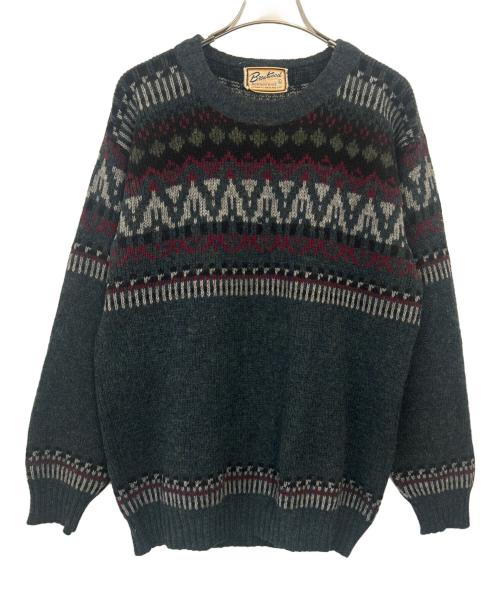 Brentwood（ブレントウッド）Brentwood (ブレントウッド) ヴィンテージモックネックニット ネイビー サイズ:Lの古着・服飾アイテム