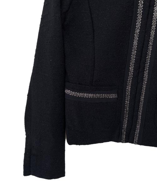 Petit Maison（プチメゾン）Petit Maison (プチメゾン) ノーカラーツイードジャケット ネイビー サイズ:9号 未使用品の古着・服飾アイテム