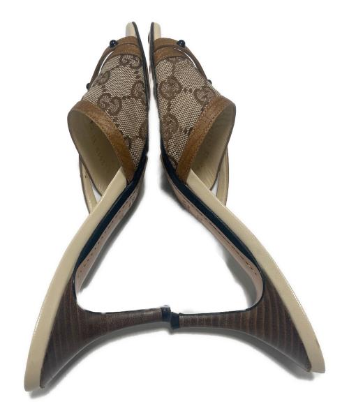 GUCCI（グッチ）GUCCI (グッチ) オープントゥーサンダル ベージュ サイズ:37の古着・服飾アイテム