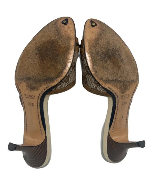 GUCCI（グッチ）GUCCI (グッチ) オープントゥーサンダル ベージュ サイズ:37の古着・服飾アイテム