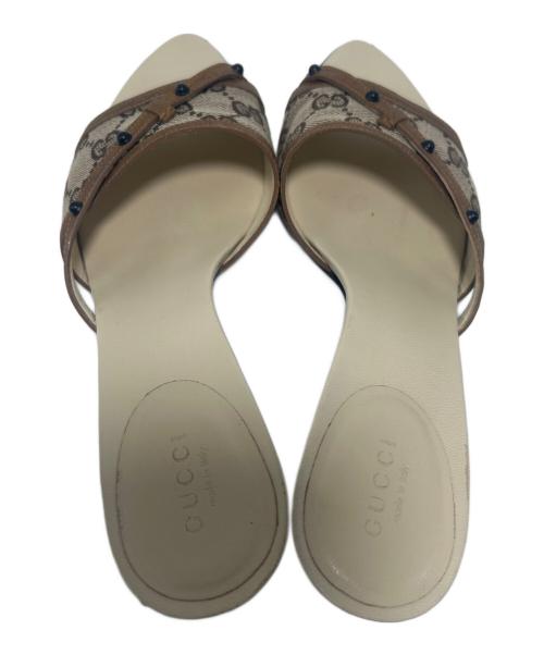 GUCCI（グッチ）GUCCI (グッチ) オープントゥーサンダル ベージュ サイズ:37の古着・服飾アイテム