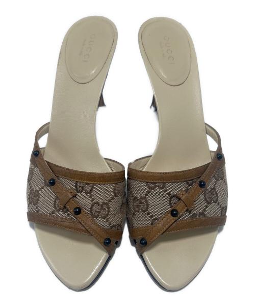 GUCCI（グッチ）GUCCI (グッチ) オープントゥーサンダル ベージュ サイズ:37の古着・服飾アイテム
