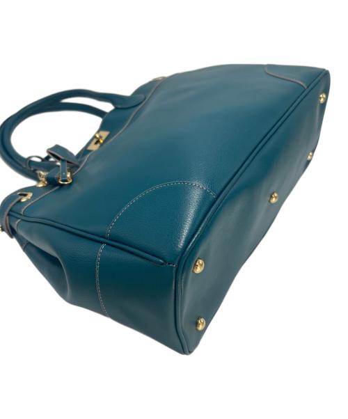 Hamano（ハマノ）Hamano (ハマノ) クラシックアーバントートバッグ ターコイズの古着・服飾アイテム