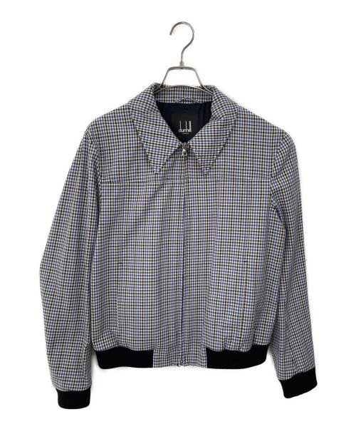 dunhill（ダンヒル）dunhill (ダンヒル) ダブルジップアップ スイングトップ ブラック×ホワイト×ブルー サイズ:Lの古着・服飾アイテム