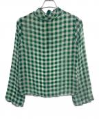 poppy tokyoポピートウキョウ）の古着「シースルーブラウス」｜グリーン