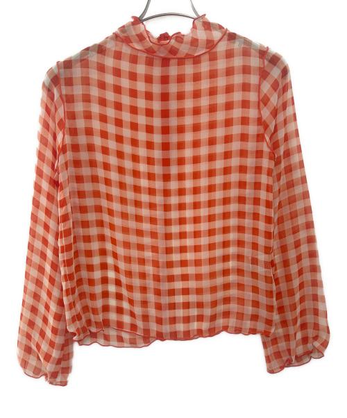 poppy tokyo（ポピートウキョウ）poppy tokyo (ポピートウキョウ) シースルーブラウス オレンジ サイズ:FREEの古着・服飾アイテム