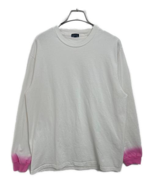 anytee classics（エニティー クラシックス）anytee classics (エニティー クラシックス) ロングスリーブカットソー ホワイト×ピンク サイズ:XLの古着・服飾アイテム