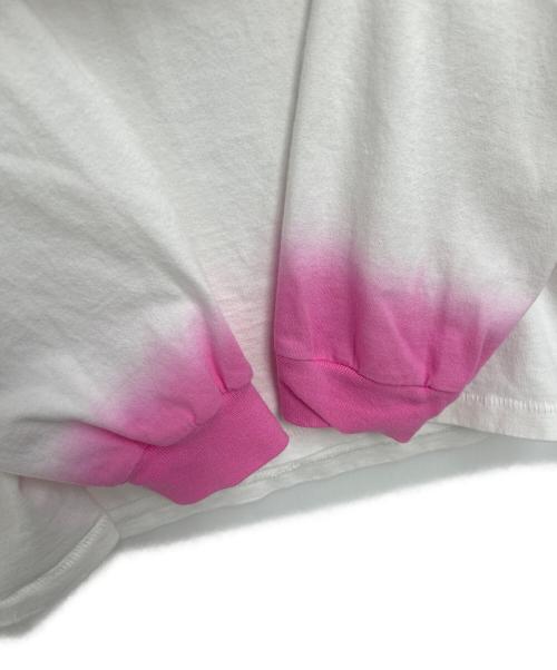 anytee classics（エニティー クラシックス）anytee classics (エニティー クラシックス) ロングスリーブカットソー ホワイト×ピンク サイズ:XLの古着・服飾アイテム