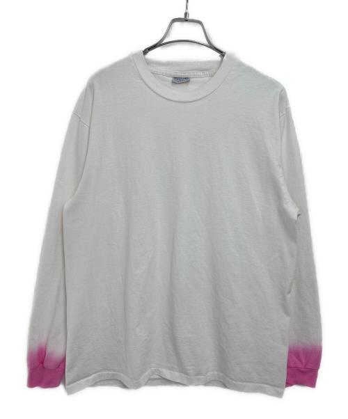 anytee classics（エニティー クラシックス）anytee classics (エニティー クラシックス) ロングスリーブカットソー ホワイト×ピンク サイズ:XLの古着・服飾アイテム