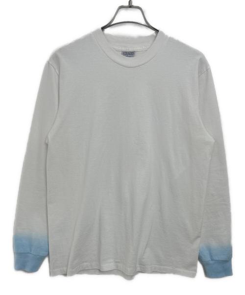 anytee classics（エニティー クラシックス）anytee classics (エニティー クラシックス) ロングスリーブカットソー ホワイト×ブルー サイズ:Lの古着・服飾アイテム