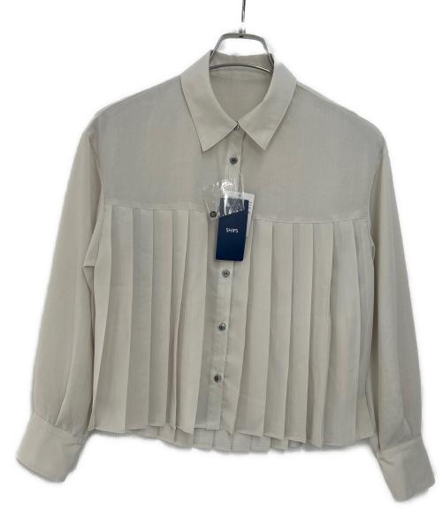 SHIPS（シップス）SHIPS (シップス) エアリーブロードプリーツブラウス オフホワイト サイズ:1 未使用品の古着・服飾アイテム