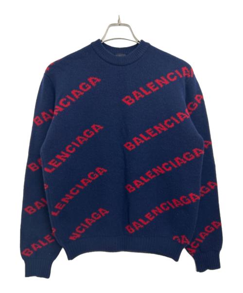 BALENCIAGA（バレンシアガ）BALENCIAGA (バレンシアガ) ロゴニット ネイビー サイズ:XSの古着・服飾アイテム