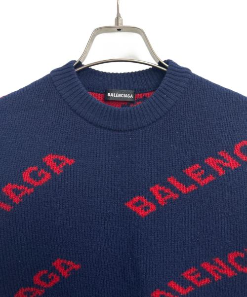 BALENCIAGA（バレンシアガ）BALENCIAGA (バレンシアガ) ロゴニット ネイビー サイズ:XSの古着・服飾アイテム