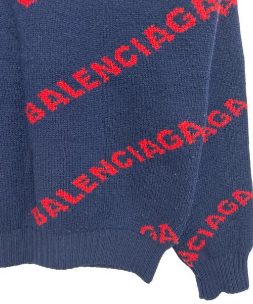BALENCIAGA（バレンシアガ）BALENCIAGA (バレンシアガ) ロゴニット ネイビー サイズ:XSの古着・服飾アイテム