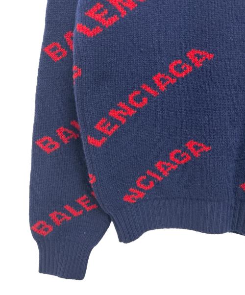 BALENCIAGA（バレンシアガ）BALENCIAGA (バレンシアガ) ロゴニット ネイビー サイズ:XSの古着・服飾アイテム