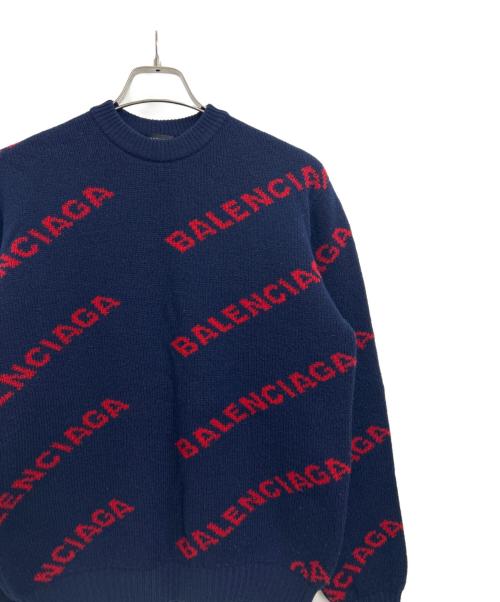 BALENCIAGA（バレンシアガ）BALENCIAGA (バレンシアガ) ロゴニット ネイビー サイズ:XSの古着・服飾アイテム