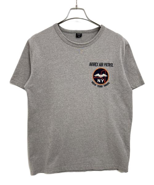 AVIREX（アヴィレックス）AVIREX (アヴィレックス) 刺繍Tシャツ グレー サイズ:XLの古着・服飾アイテム