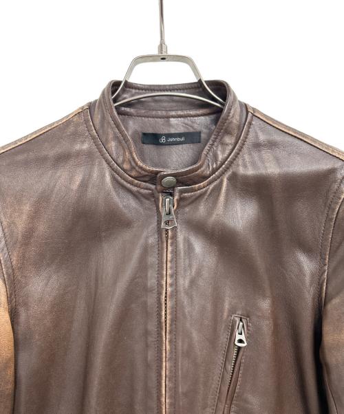 JOHNBULL（ジョンブル）JOHNBULL (ジョンブル) シングルライダースジャケット ブラウン サイズ:Mの古着・服飾アイテム