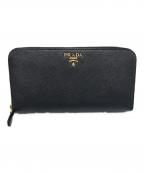 PRADAプラダ）の古着「ラウンドファスナー財布」｜ブラック