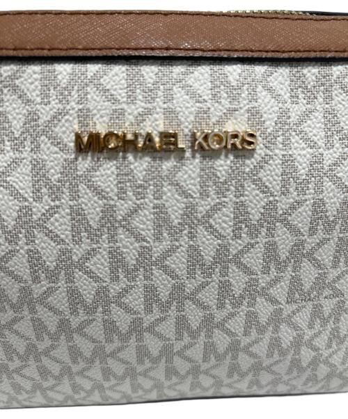 MICHAEL KORS（マイケル・コース）MICHAEL KORS (マイケルコース) チェーンショルダーバッグ ブラウン×ホワイトの古着・服飾アイテム