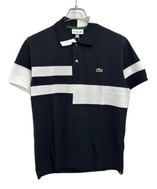 LACOSTE（ラコステ）LACOSTE (ラコステ) ポロシャツ ブラック×ホワイト サイズ:3 未使用品の古着・服飾アイテム