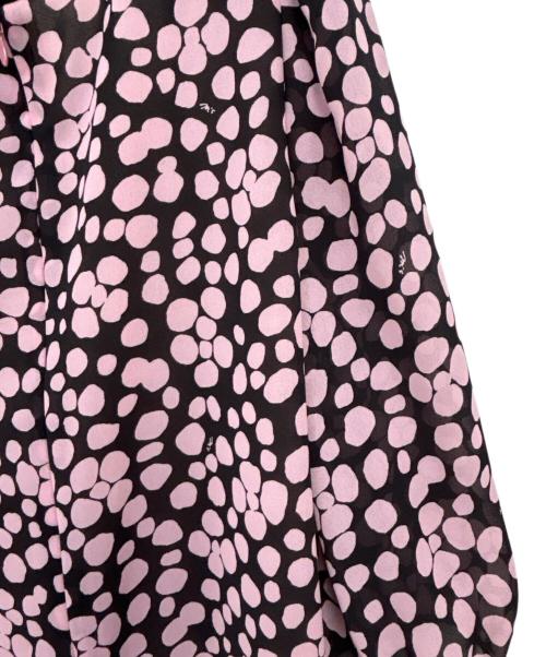 M'S GRACY（エムズグレイシー）M'S GRACY (エムズグレイシー) ドット柄リボンワンピース ブラック×ピンク サイズ:40の古着・服飾アイテム