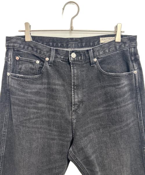 BEAUTY&YOUTH（ビューティーアンドユース）BEAUTY&YOUTH (ビューティーアンドユース) 5ポケットシェービングデニムパンツ ブラック サイズ:34の古着・服飾アイテム