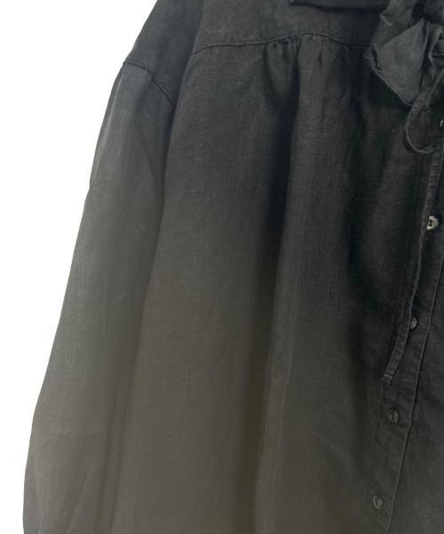 nest Robe（ネストローブ）nest Robe (ネストローブ) リネンラミーフリルカラーブラウス ブラック サイズ:Fの古着・服飾アイテム