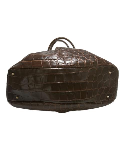 FURLA（フルラ）FURLA (フルラ) レザー型押しトートバッグ ブラウンの古着・服飾アイテム