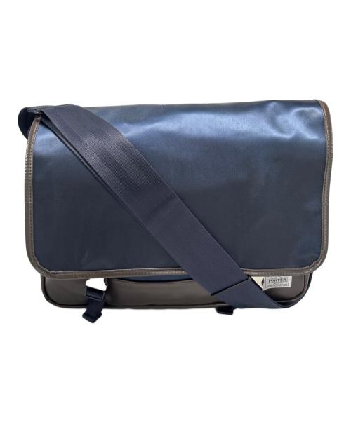 PORTER（ポーター）PORTER (ポーター) ショルダーバッグ ネイビー×ブラウンの古着・服飾アイテム
