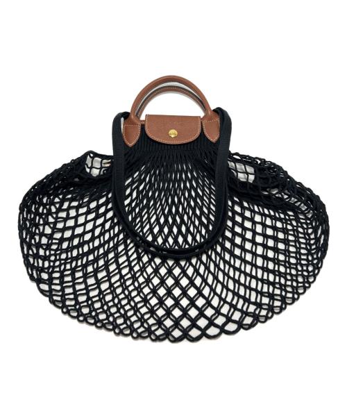 LONGCHAMP（ロンシャン）LONGCHAMP (ロンシャン) FILT (フィルト) ショルダーバッグ ブラック×ブラウンの古着・服飾アイテム