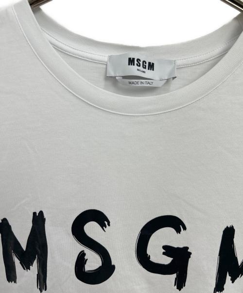 MSGM（エムエスジーエム）MSGM (エムエスジーエム) 半袖カットソー ホワイト サイズ:Lの古着・服飾アイテム