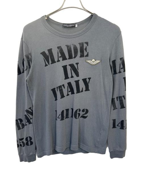 DOLCE & GABBANA（ドルチェ＆ガッバーナ）DOLCE & GABBANA (ドルチェ＆ガッバーナ) 長袖カットソー チャコールグレー サイズ:48の古着・服飾アイテム