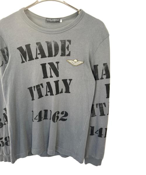 DOLCE & GABBANA（ドルチェ＆ガッバーナ）DOLCE & GABBANA (ドルチェ＆ガッバーナ) 長袖カットソー チャコールグレー サイズ:48の古着・服飾アイテム