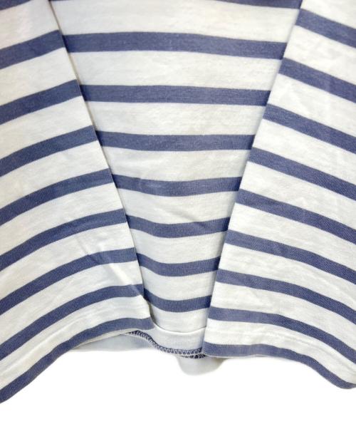 AURALEE（オーラリー）AURALEE (オーラリー) ロングスリーブカットソー ホワイト×ネイビー サイズ:5の古着・服飾アイテム