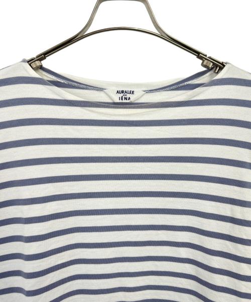 AURALEE（オーラリー）AURALEE (オーラリー) ロングスリーブカットソー ホワイト×ネイビー サイズ:5の古着・服飾アイテム