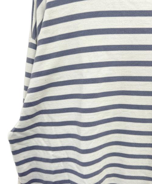 AURALEE（オーラリー）AURALEE (オーラリー) ロングスリーブカットソー ホワイト×ネイビー サイズ:5の古着・服飾アイテム