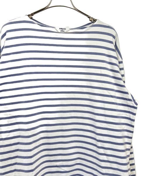 AURALEE（オーラリー）AURALEE (オーラリー) ロングスリーブカットソー ホワイト×ネイビー サイズ:5の古着・服飾アイテム