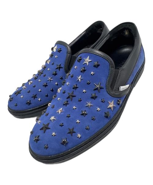JIMMY CHOO（ジミーチュウ）JIMMY CHOO (ジミーチュウ) スリッポン ブルー×ブラック サイズ:41の古着・服飾アイテム
